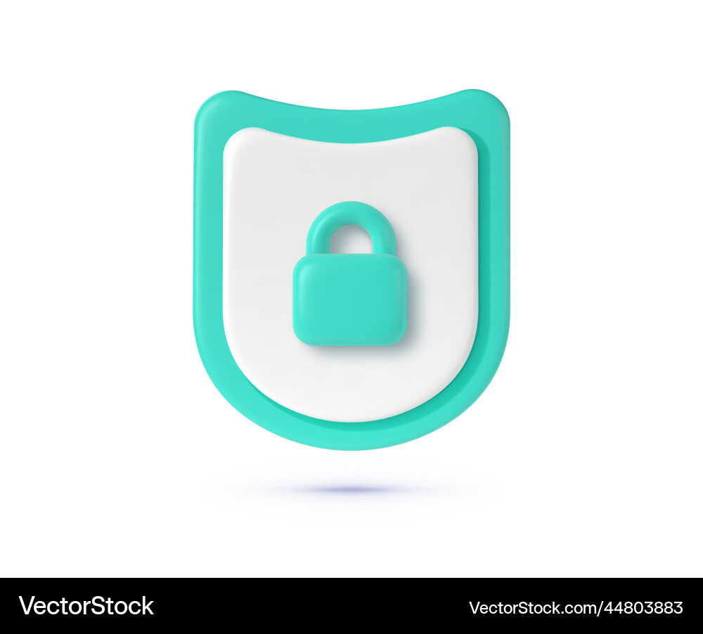 Secure 3d cyber safety concept computer Secure 3d cyber safety concept computer vector image