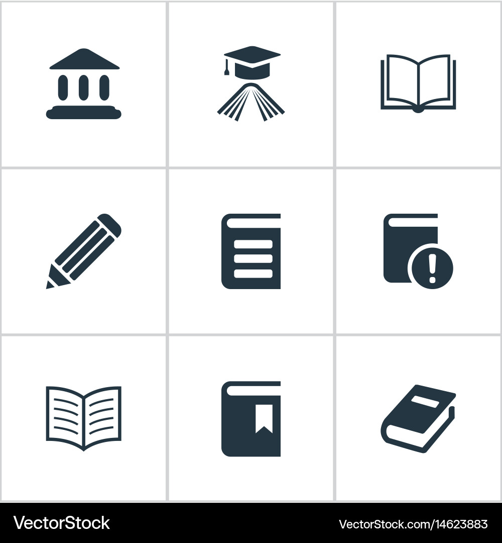 Set of simple reading icons vector image