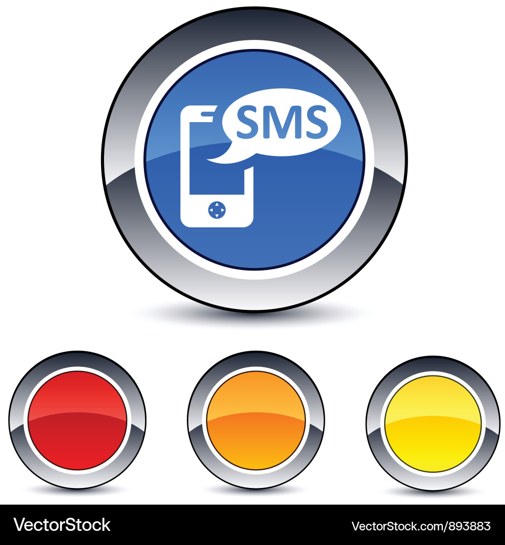 Sms round button vector image