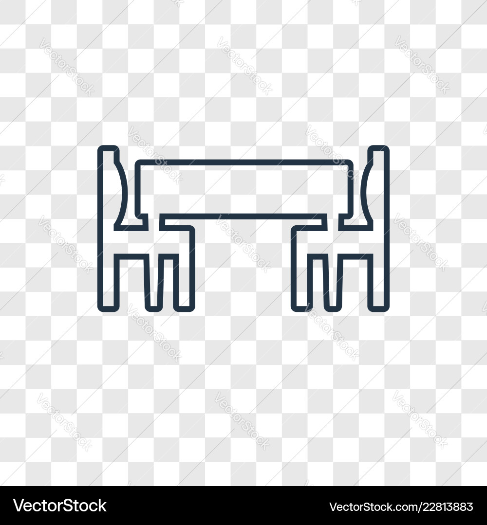 Table concept linear icon isolated on transparent Table concept linear icon isolated on transparent vector image