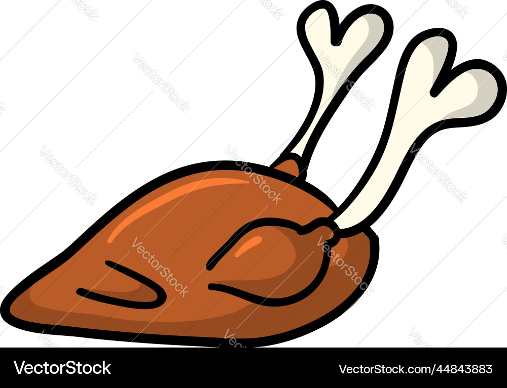 Thanksgiving appetizing fried turkey meal icon Thanksgiving appetizing fried turkey meal icon vector image