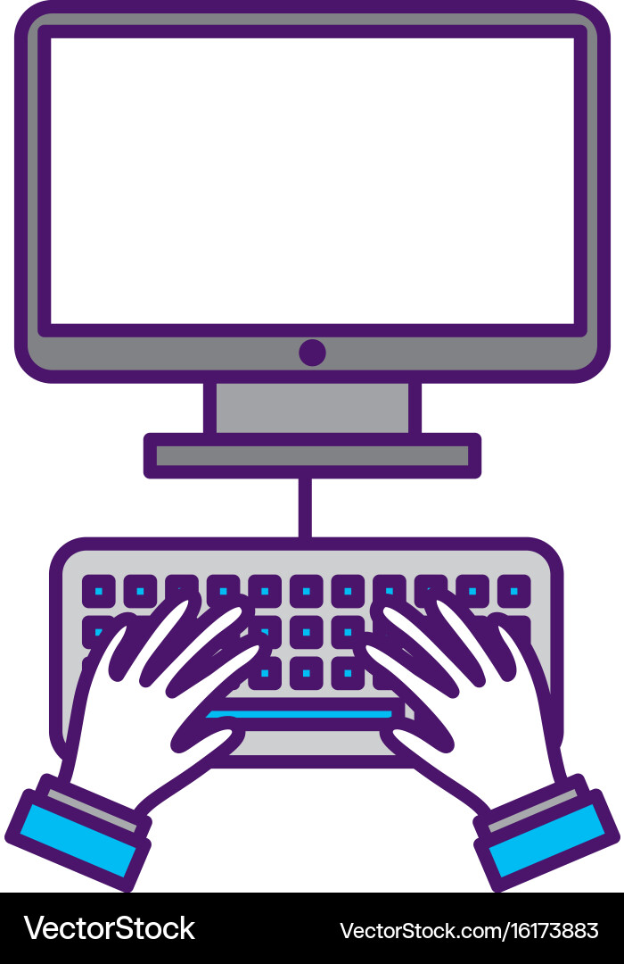 User with esktop isolated icon vector image