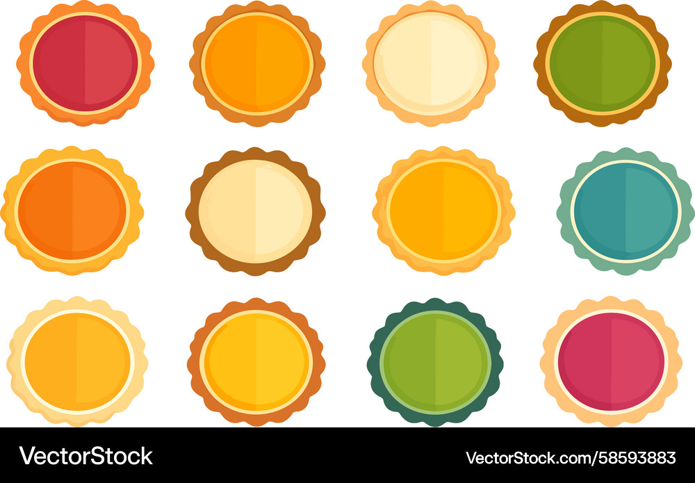 Vibrant array of retro-inspired circular badges Vibrant array of retro-inspired circular badges Vector Image