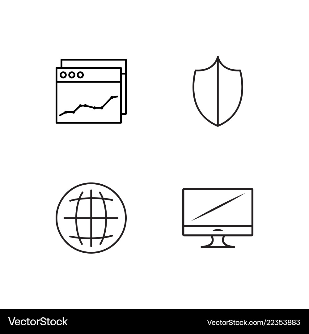 Web simple outlined icons set Vector Image