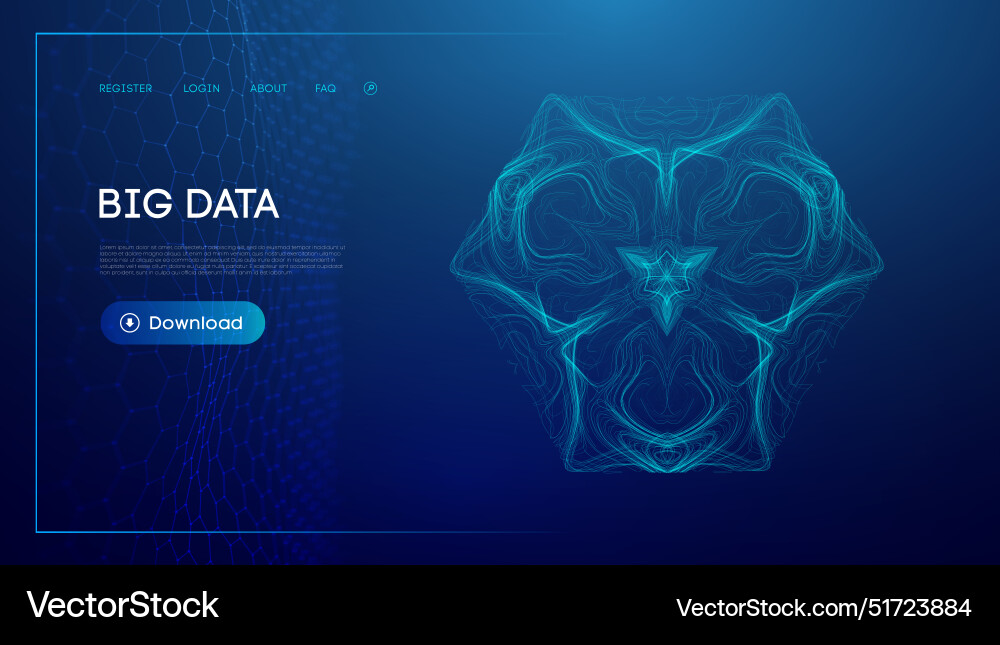 Abstract visualization of big data represented Vector Image