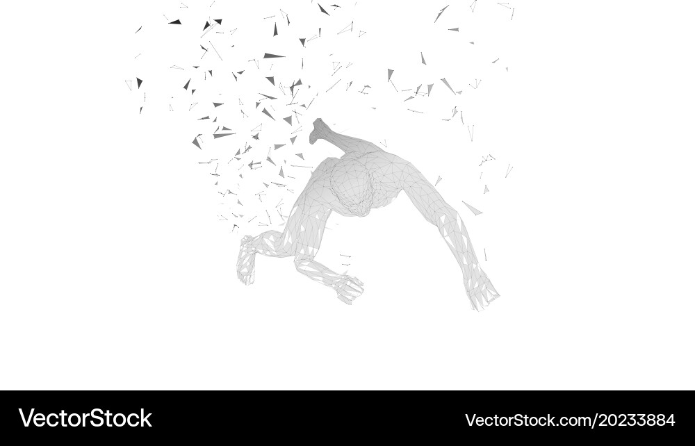 Conceptual abstract man falling down connected Vector Image