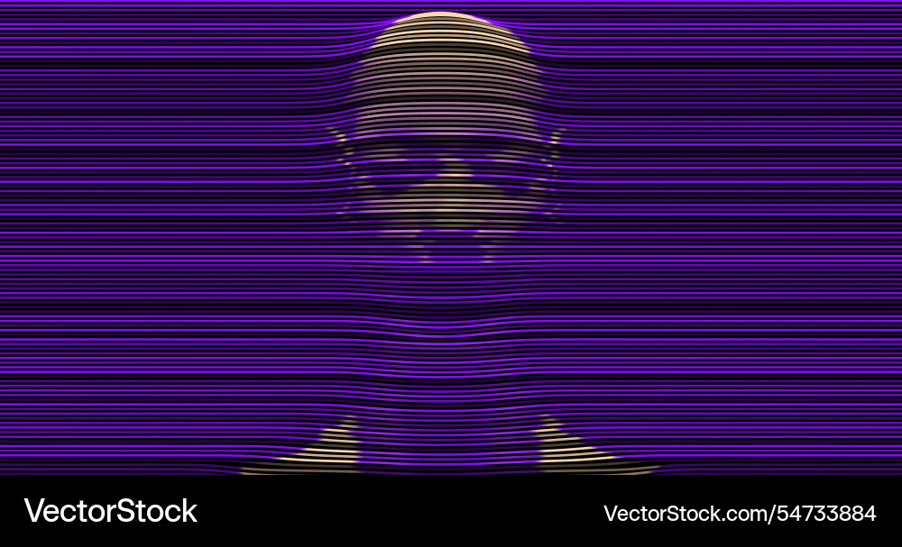 Digital abstract image of a face resembling sound Digital abstract image of a face resembling sound vector image