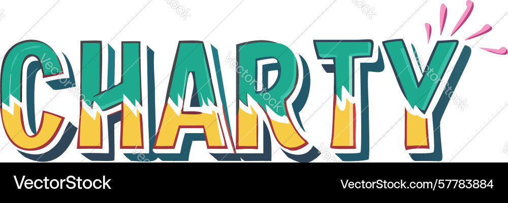 Dynamic charty typography with artistic flair Vector Image