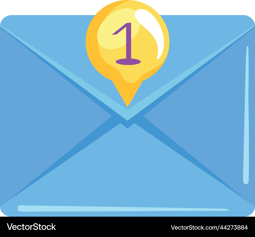 Envelope mail with counter vector image