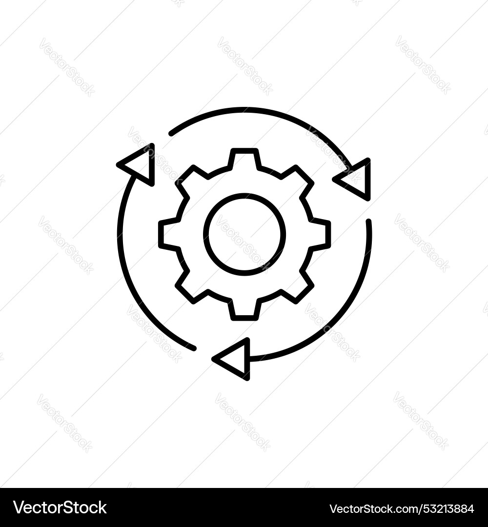 Implementation line icon isolated on white Implementation line icon isolated on white vector image