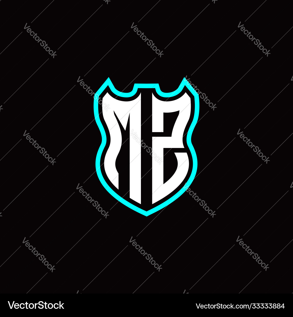 M z initial logo design with shield shape M z initial logo design with shield shape vector image