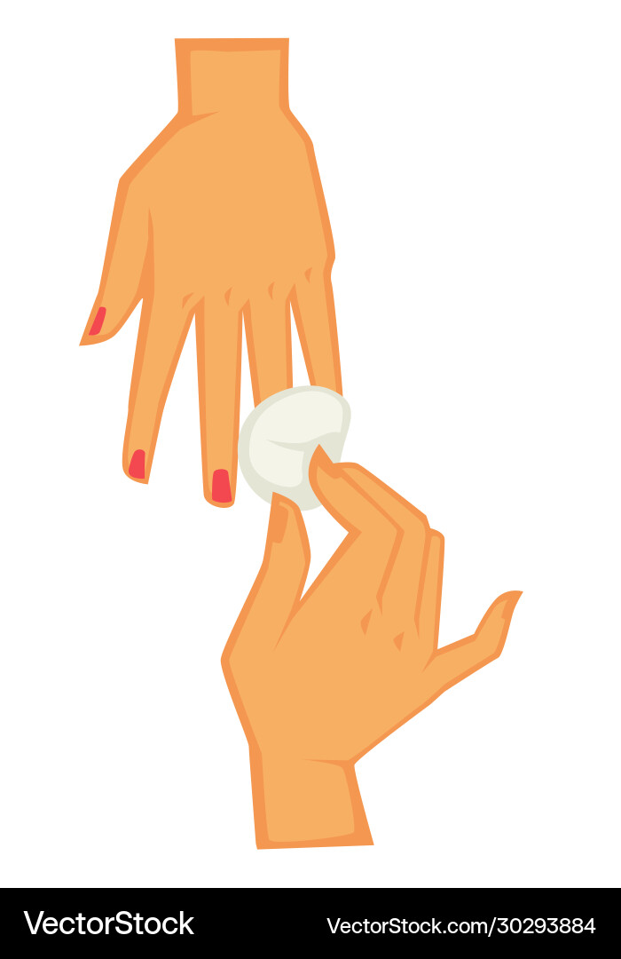 Manicurist removing nail gel polish on procedure Manicurist removing nail gel polish on procedure vector image