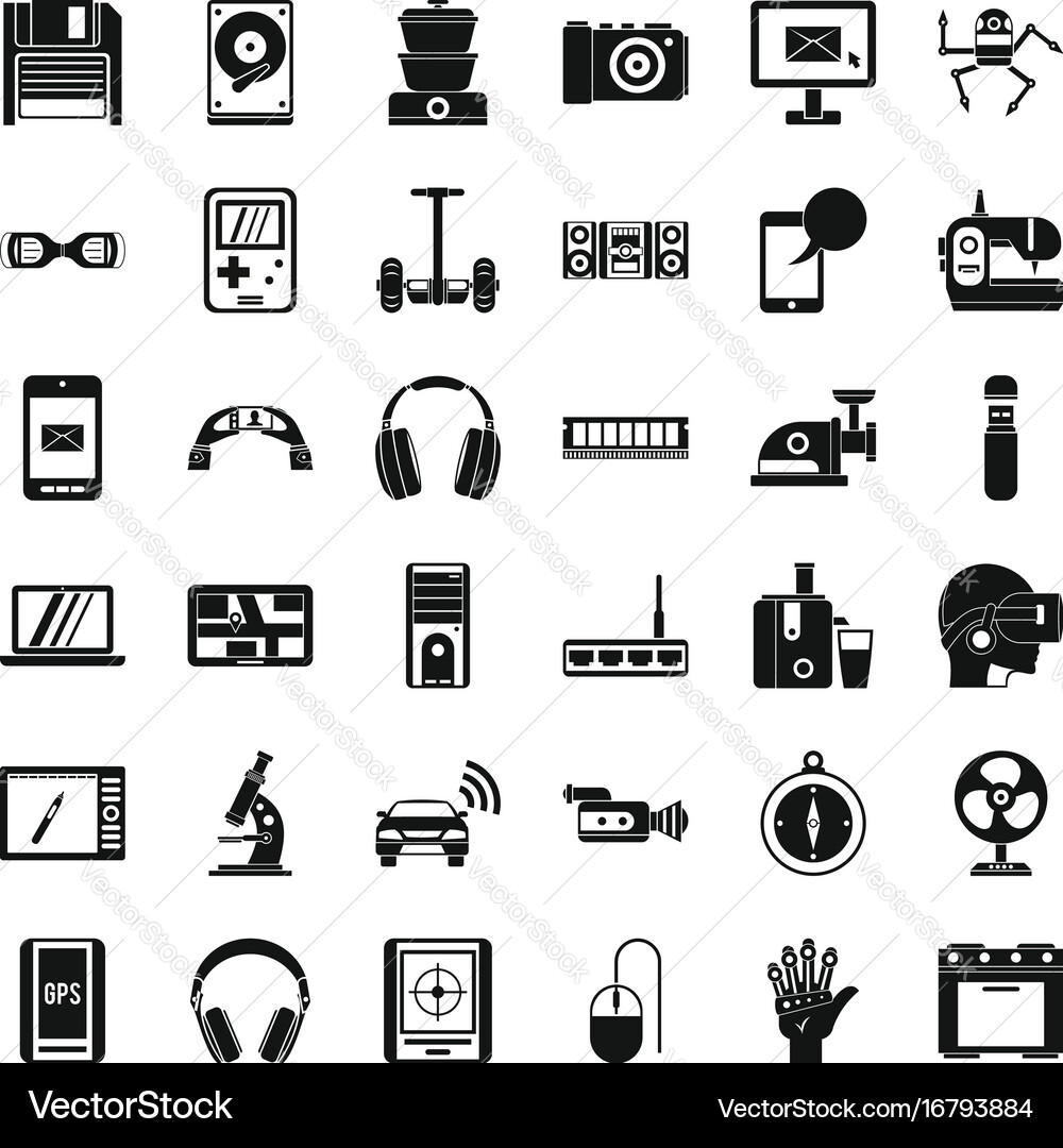 Modern device icons set simple style Vector Image