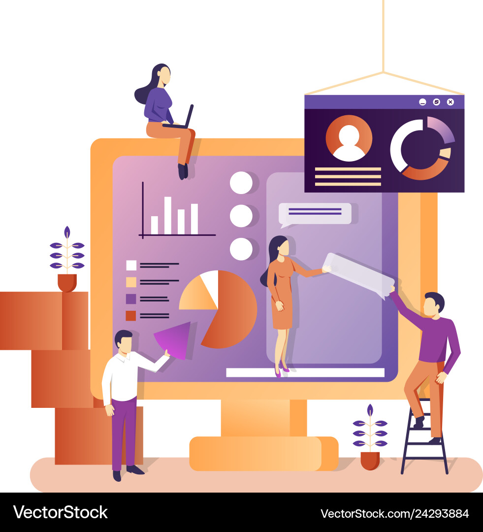 Office Workflow & Data Analysis vector image