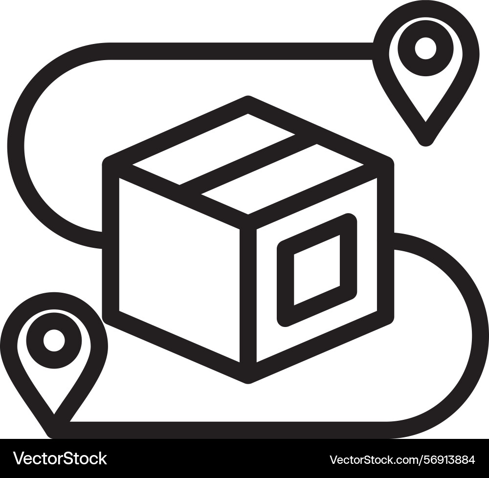 Order tracking linear style icon design Vector Image