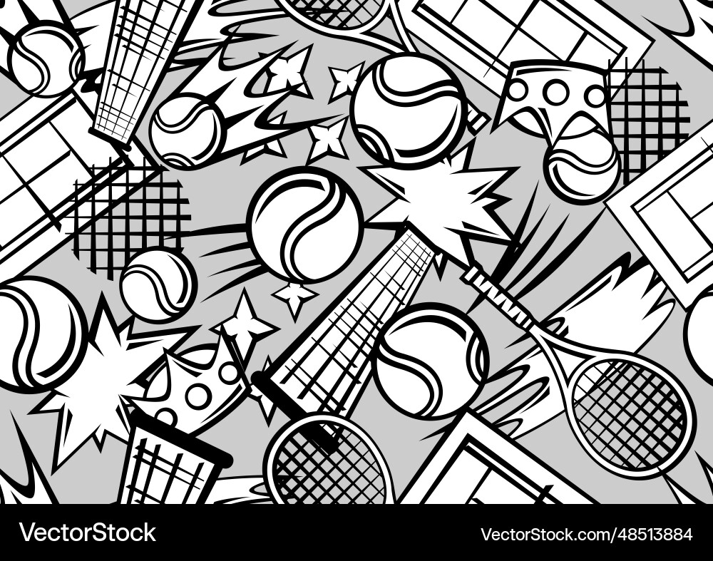Pattern with tennis items sport club Pattern with tennis items sport club vector image