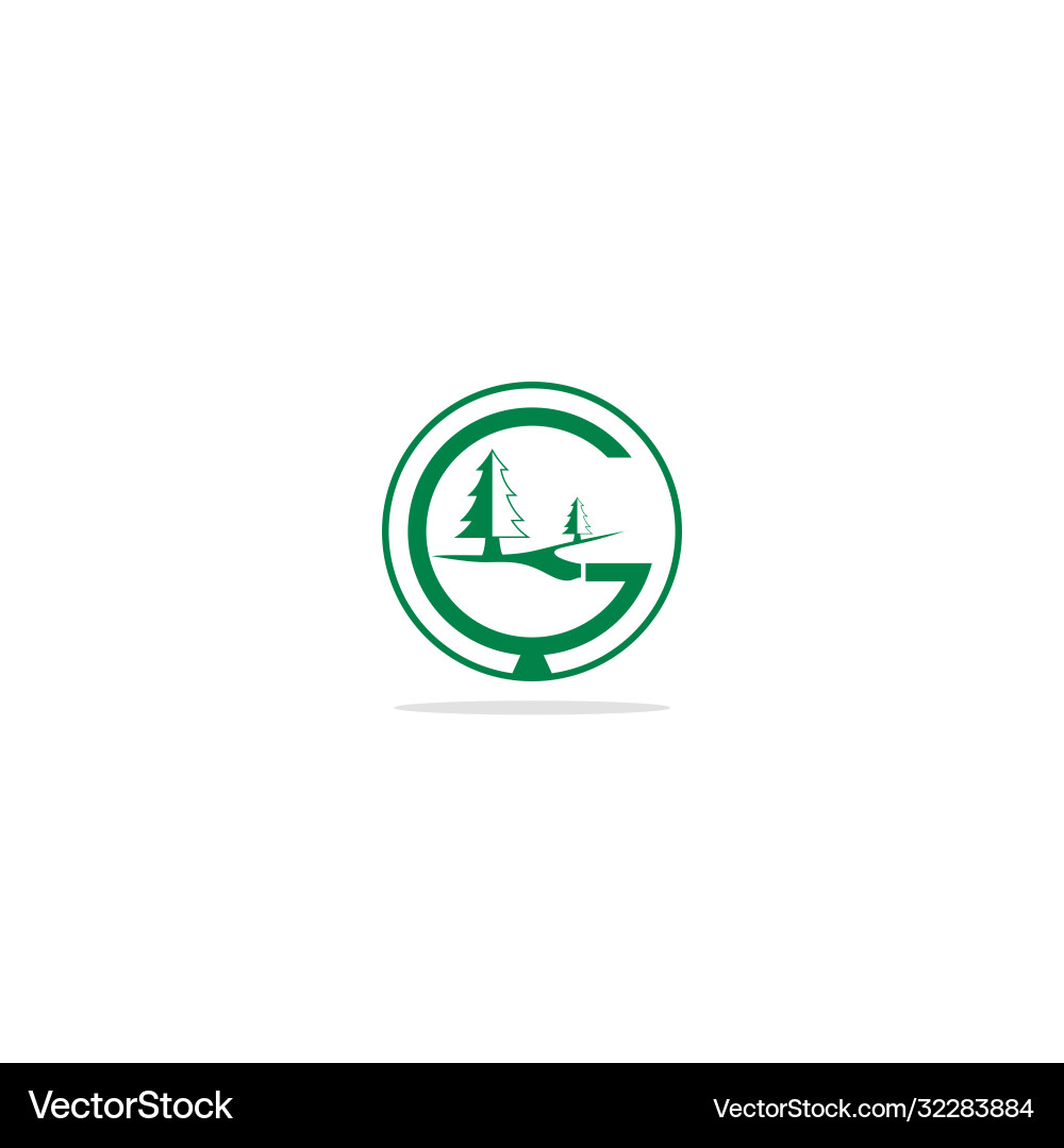 Pine tree nature landscape logo Royalty Free Vector Image