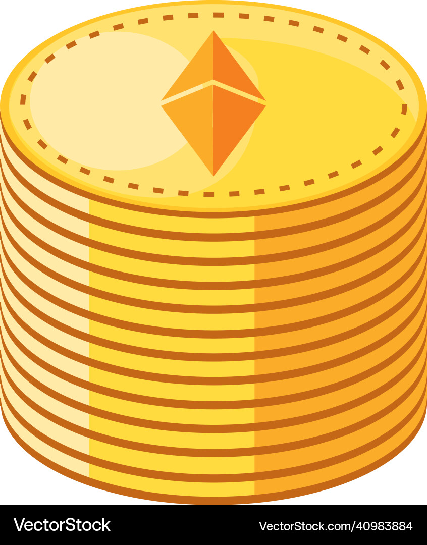Stack coins ethereum Vector Image