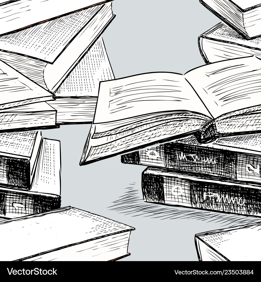 Stack of Books Pattern vector image