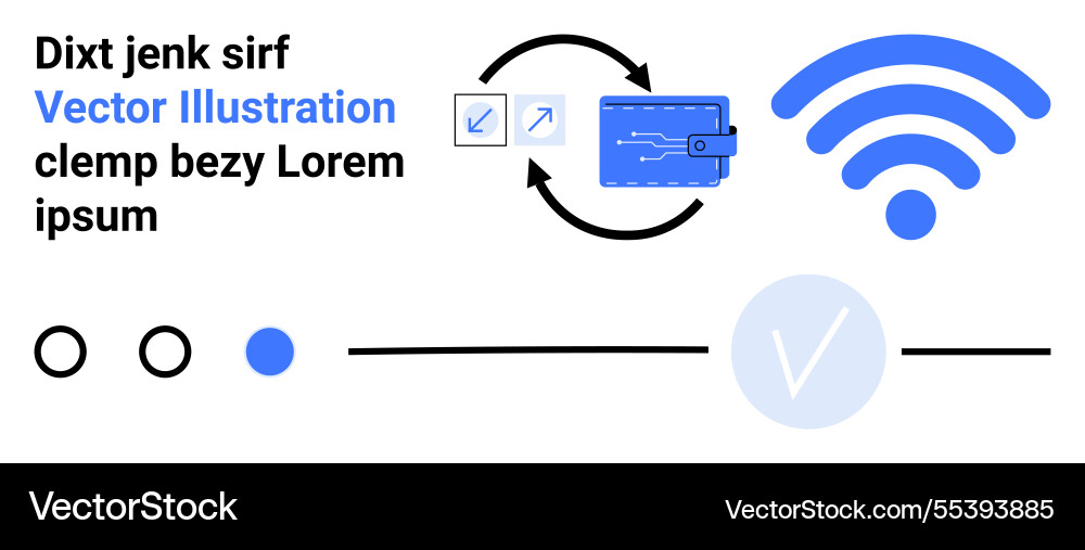 Abstract digital wallet and wireless connectivity Vector Image