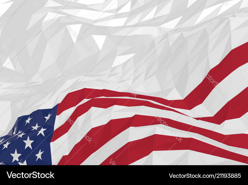 American flag in a triangular style American flag in a triangular style vector image