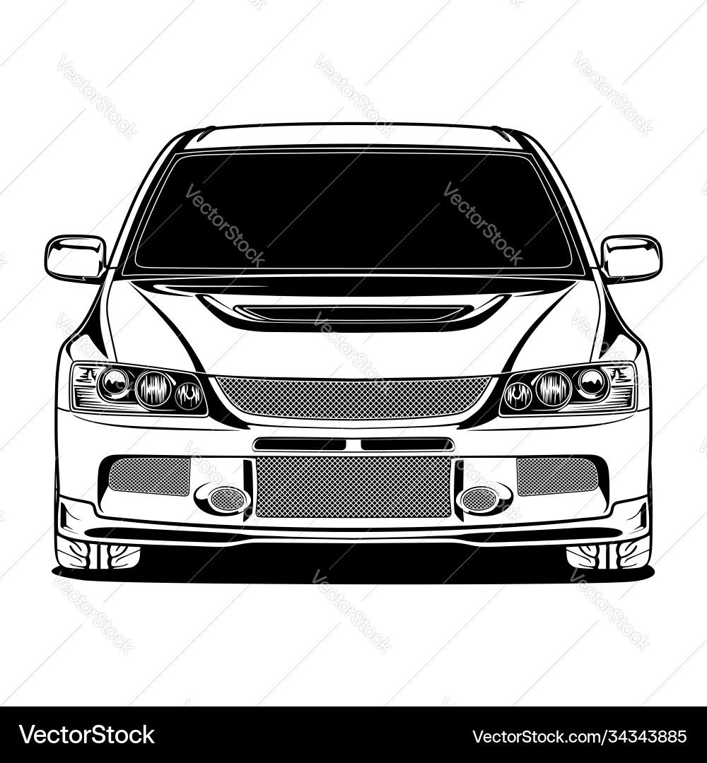 Black and White Car Icon Vector Image