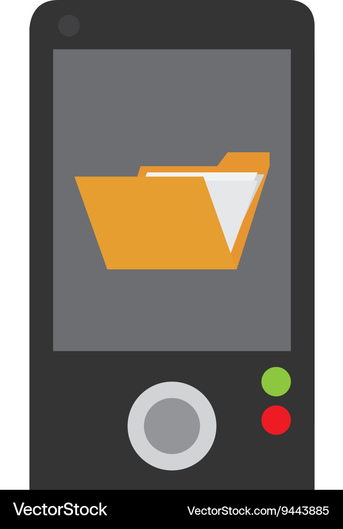 Cellphone with folder on screen vector image