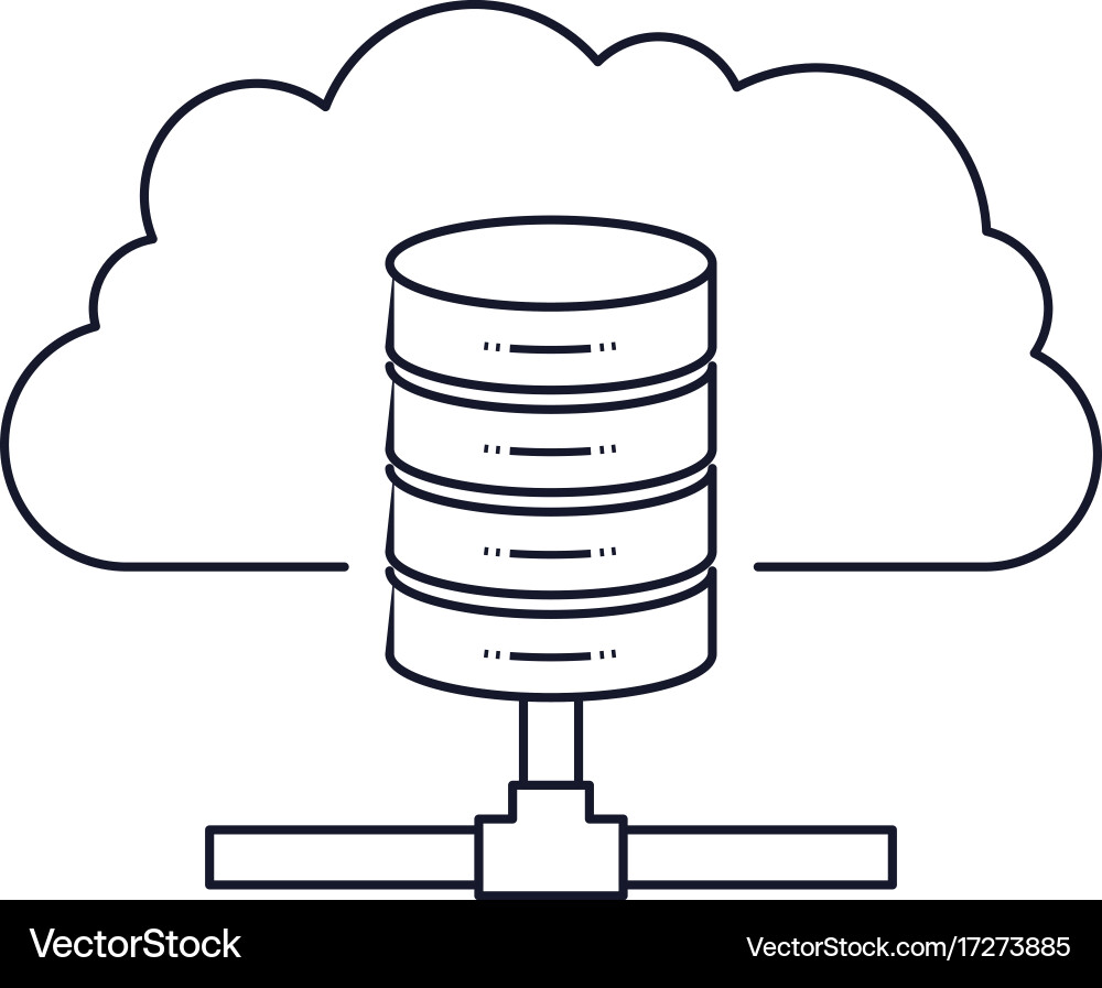 Cloud and network server storage icon vector image