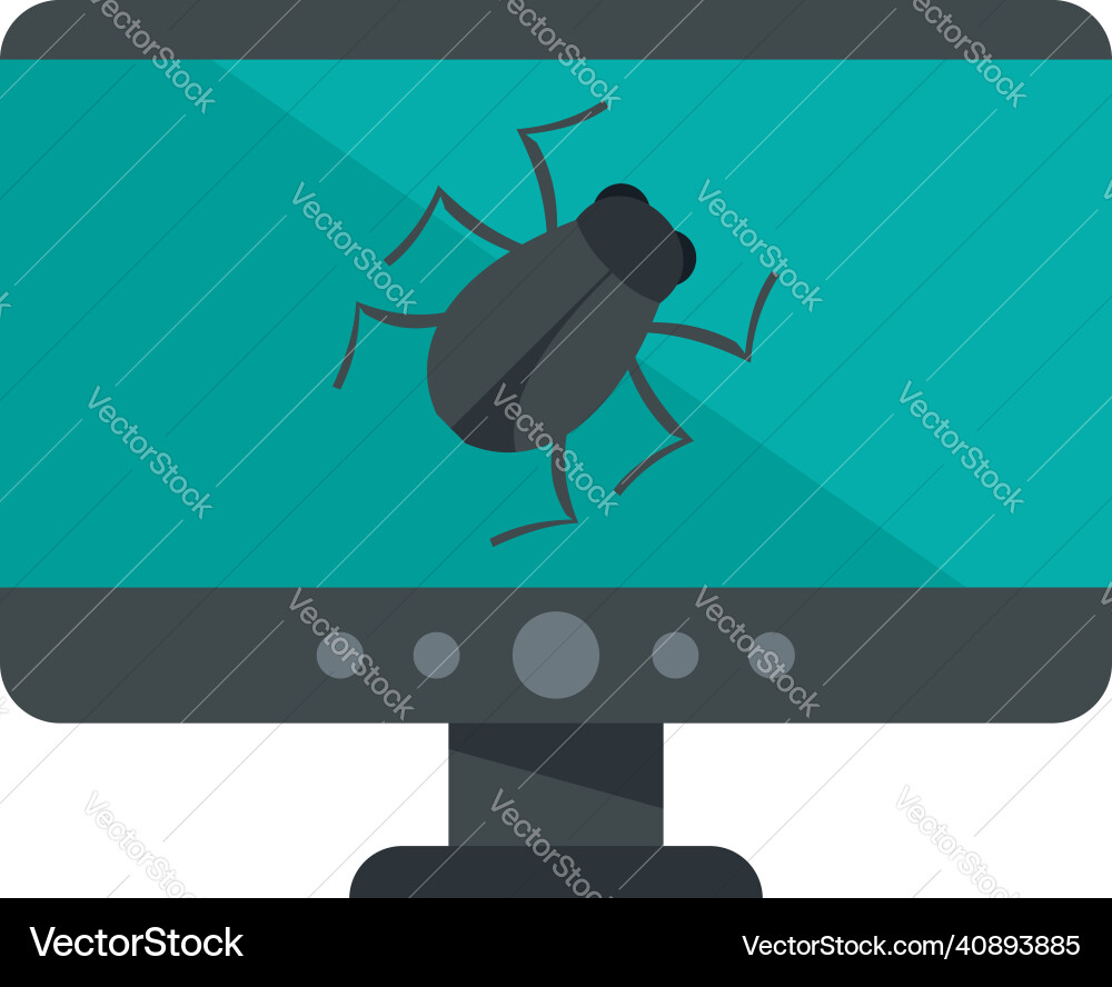 Computer bug icon flat isolated Computer bug icon flat isolated vector image