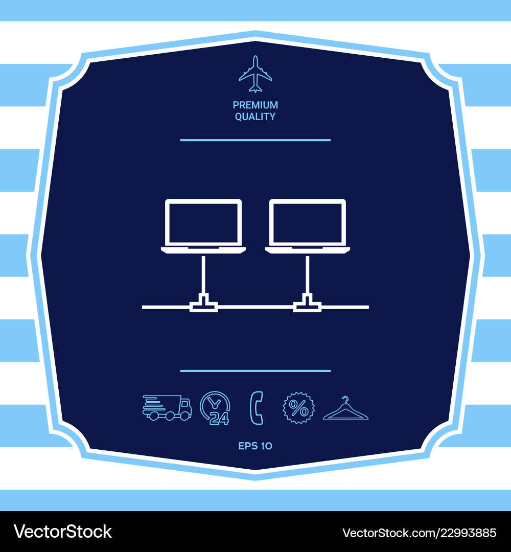 Computer network icon graphic elements vector image