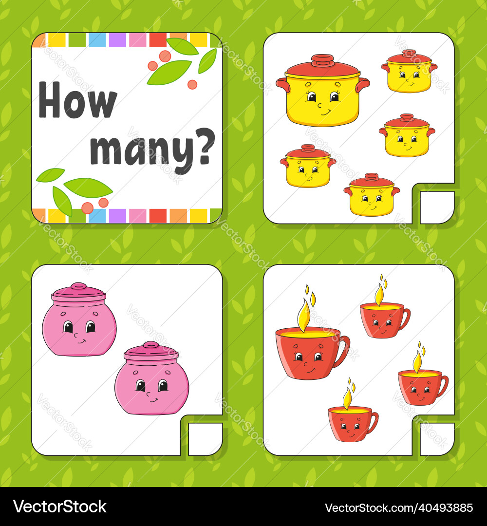 Counting game for children happy characters Counting game for children happy characters vector image