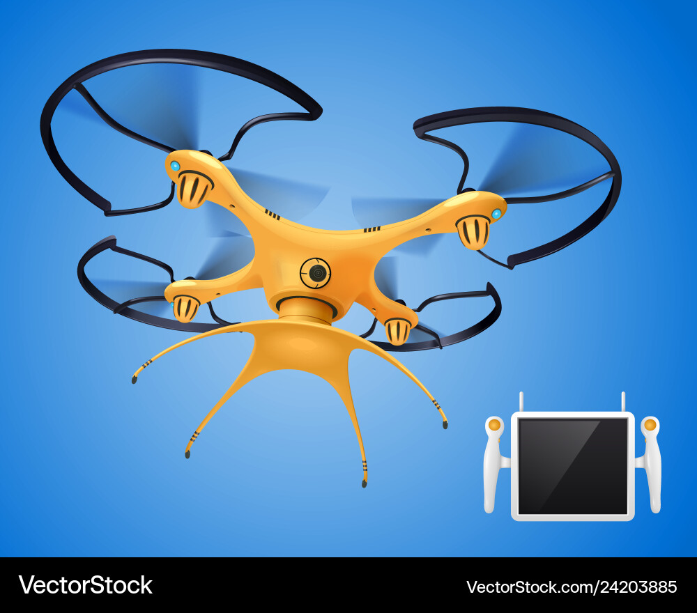 Drone with Remote Control vector image