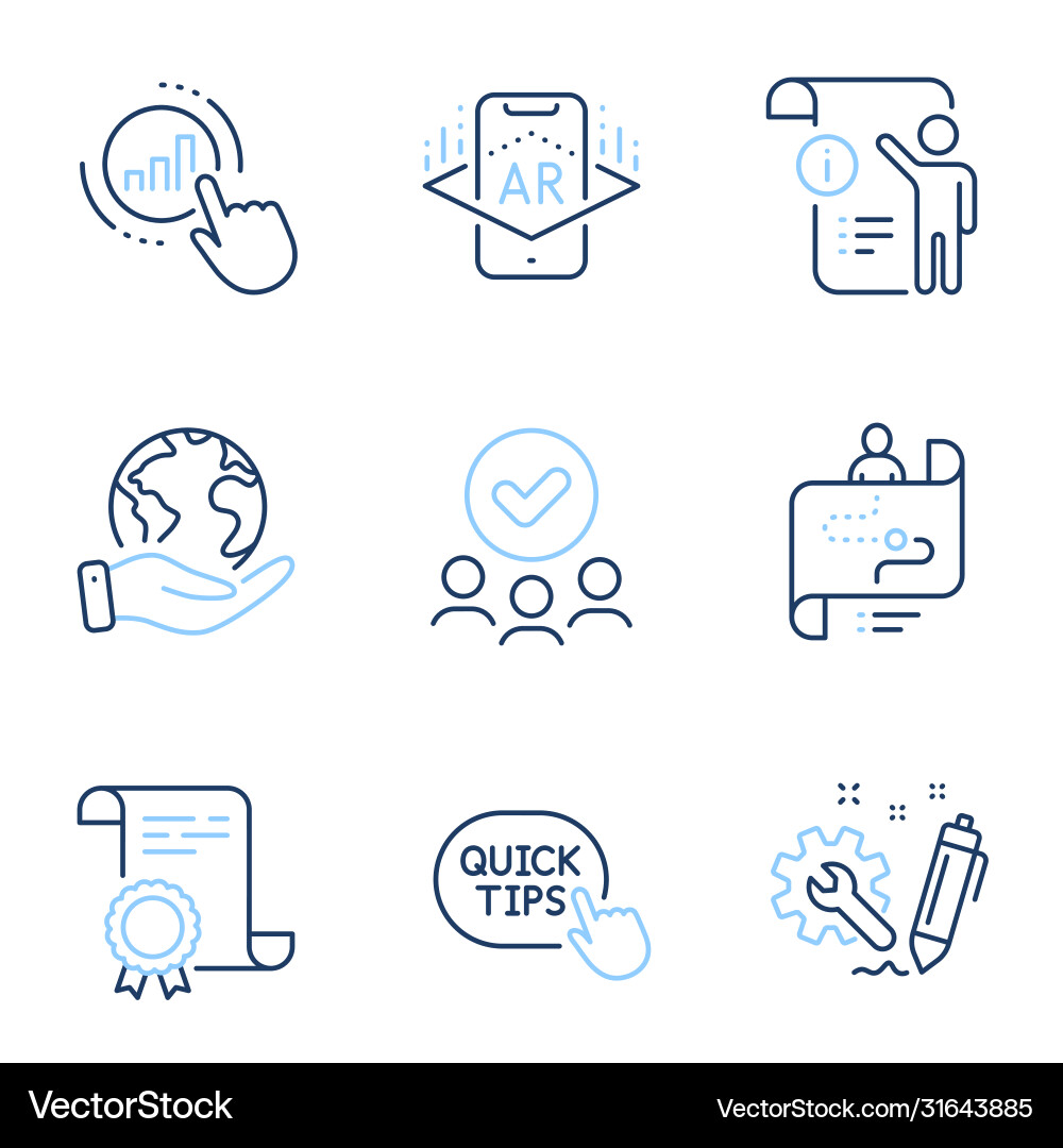 Engineering journey path and manual doc icons set Engineering journey path and manual doc icons set vector image