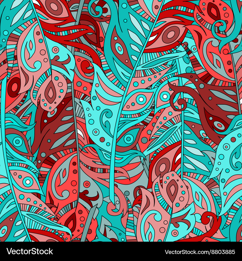 Feather seamless pattern Vector Image