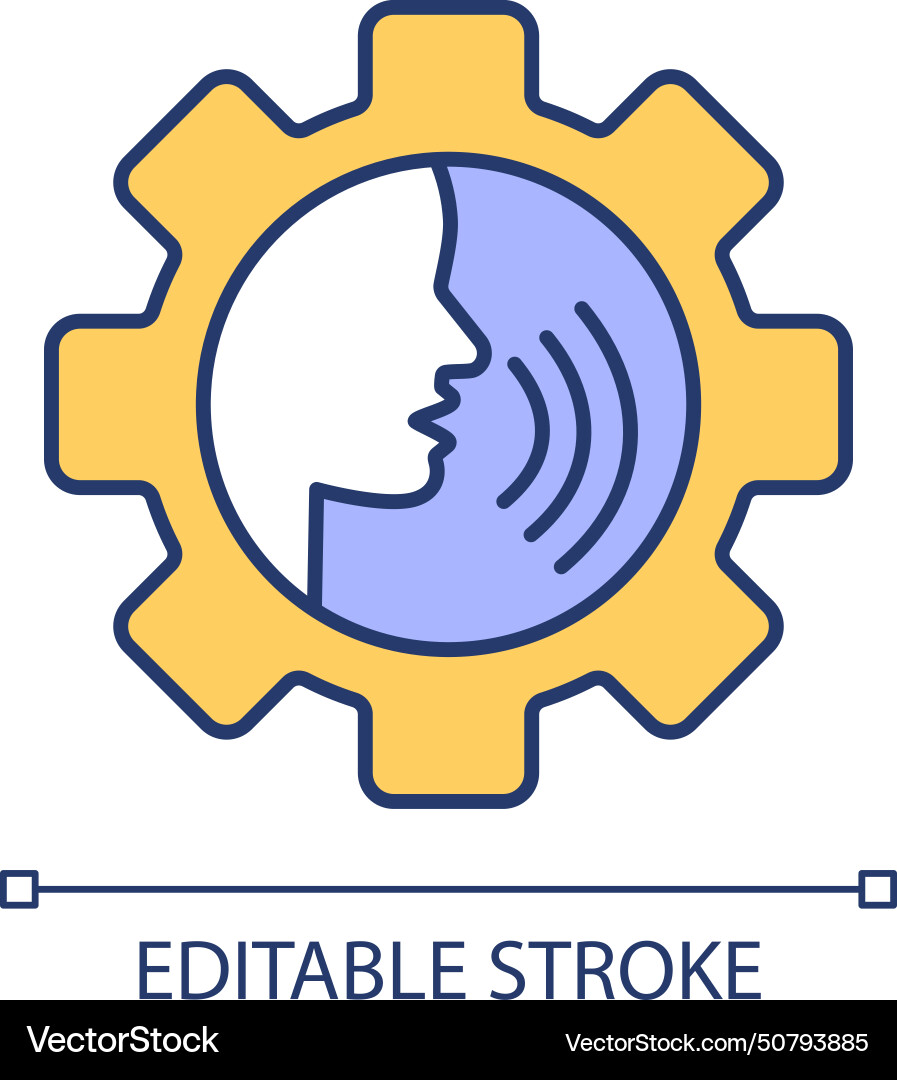 Fluency voice control rgb color icon Royalty Free Vector