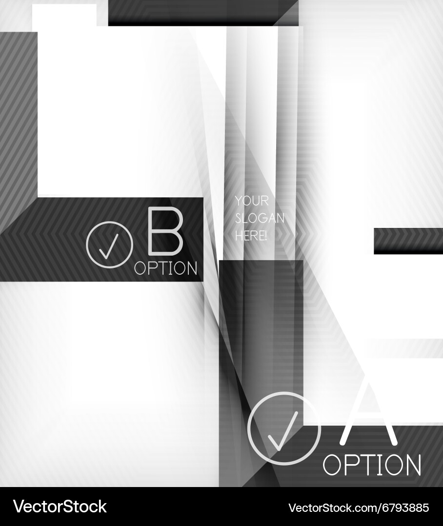 Geometric shapes with option elements infographic vector image
