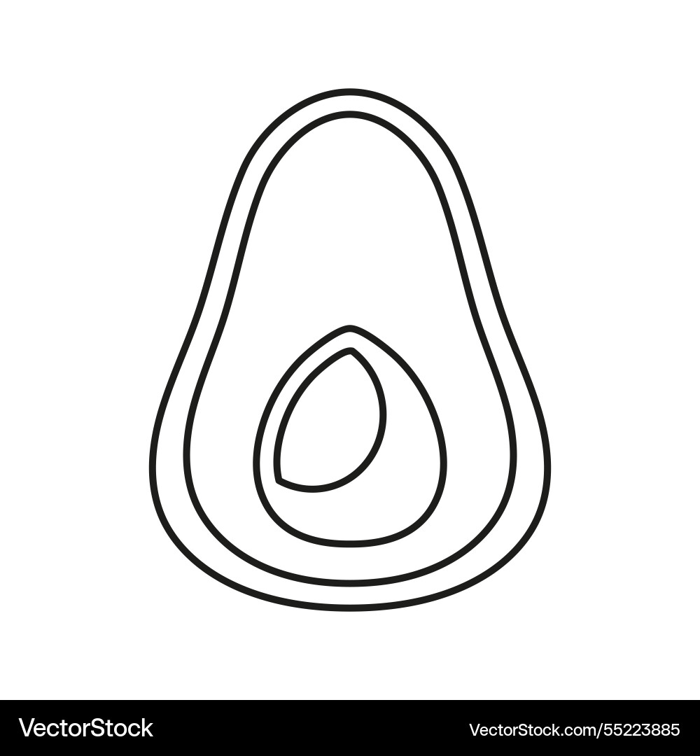 Halbe Avocado im Umriss Halbe Avocado im Umriss vektorbild