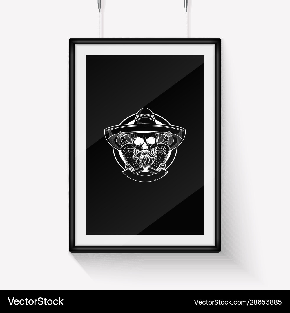 Hand drawn sketch skull with maracas Hand drawn sketch skull with maracas vector image