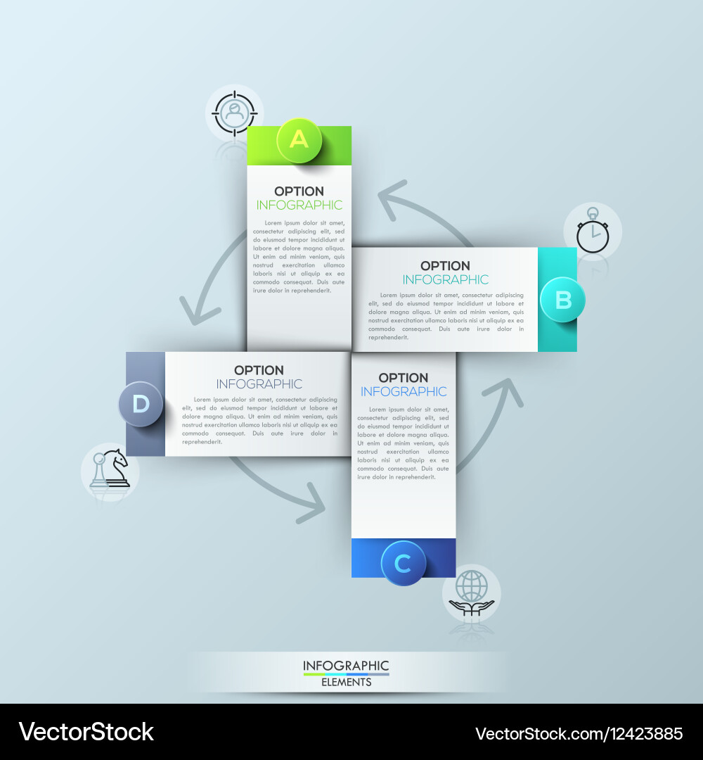 Infographic design template with 4 rectangular Vector Image