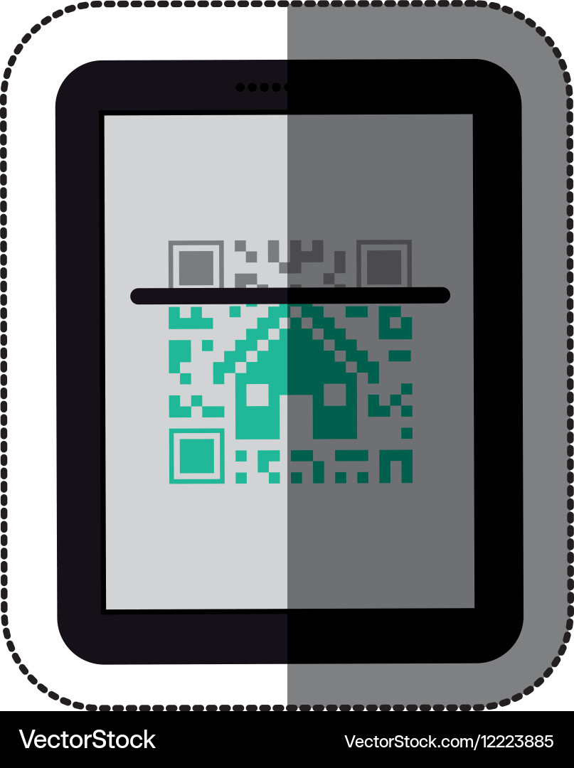 Isolated qr code and tablet design vector image