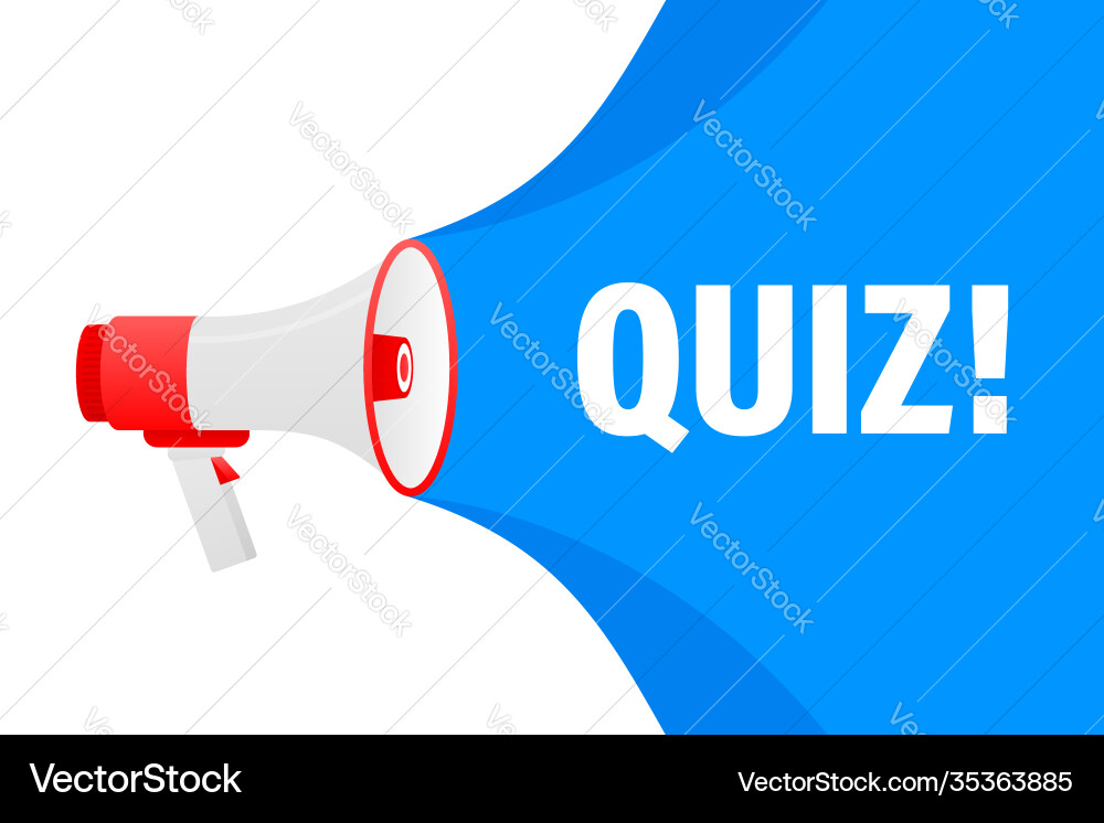 Megaphone with quiz Megaphone with quiz vector image