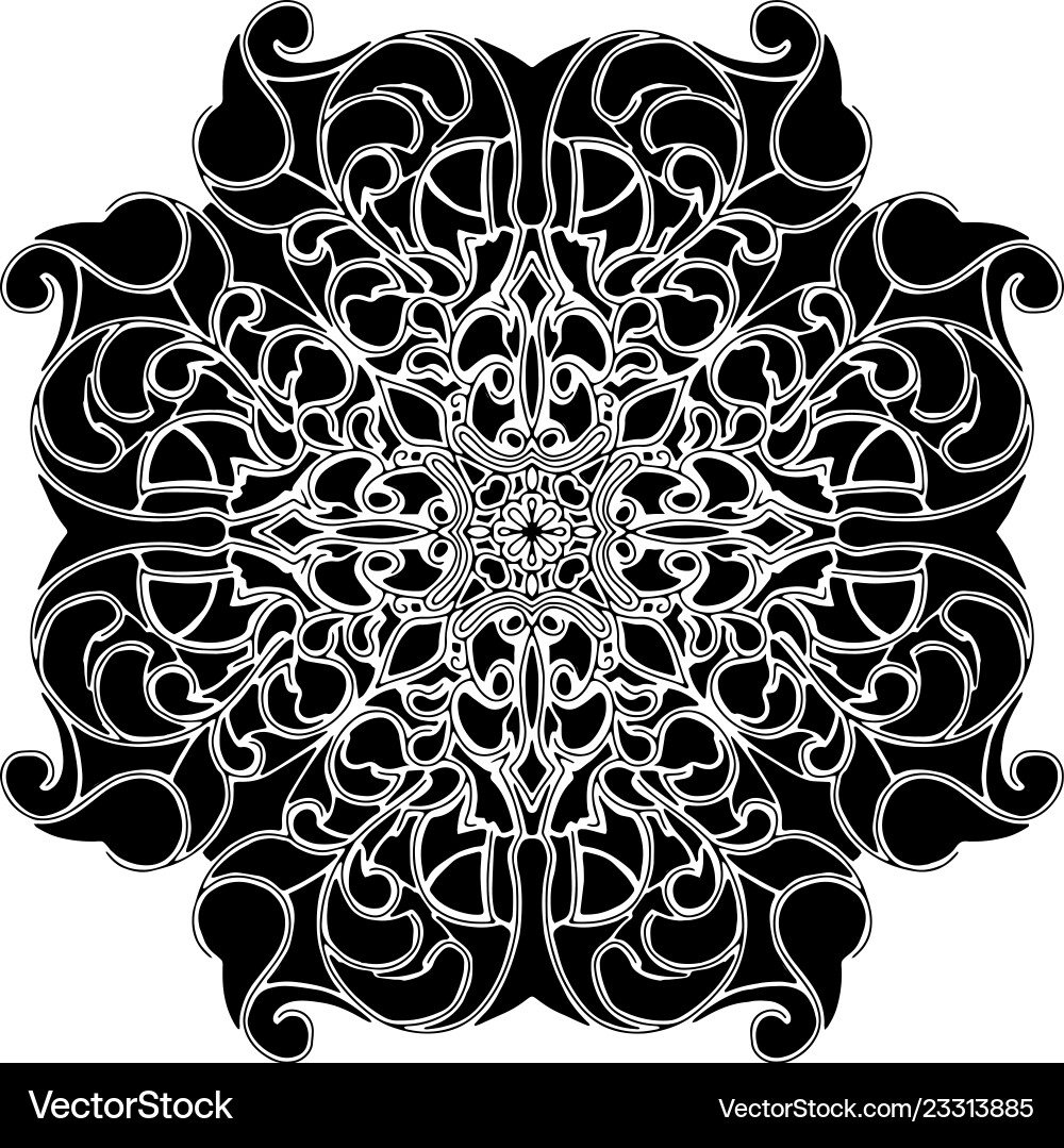 Round decorative ornament element mandala Round decorative ornament element mandala vector image