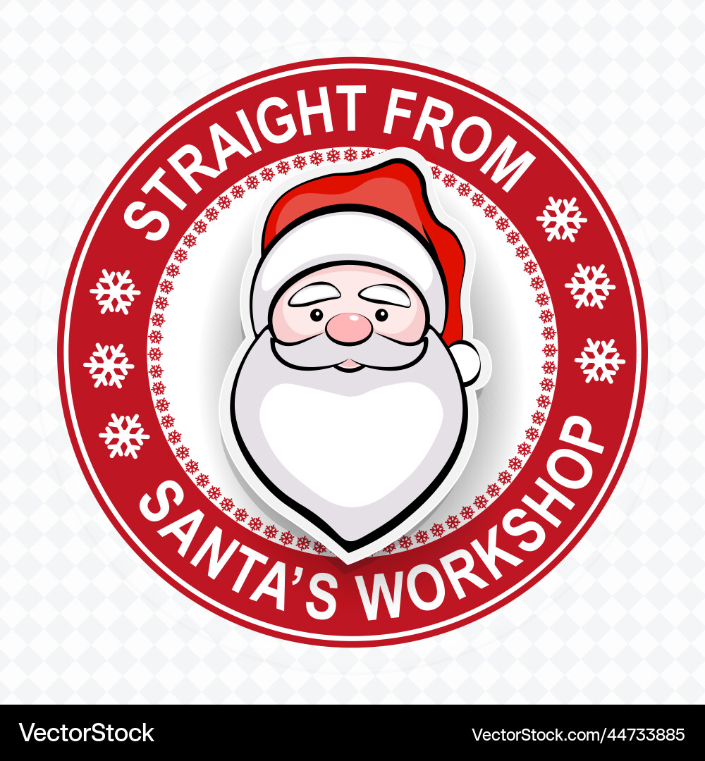 Round imprint with silhouette of santa claus Round imprint with silhouette of santa claus vector image