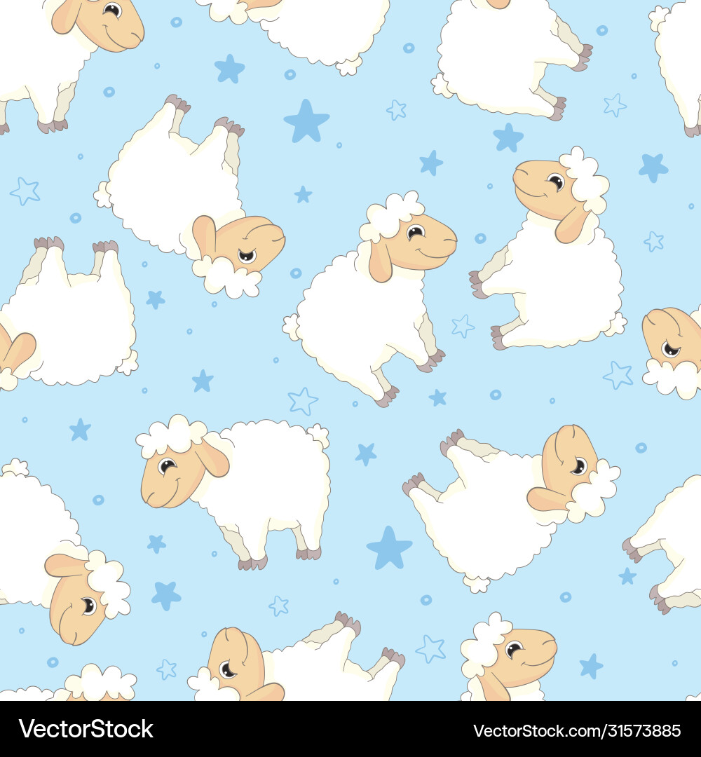 Seamless pattern counting sheep to fall asleep Seamless pattern counting sheep to fall asleep Vector Image