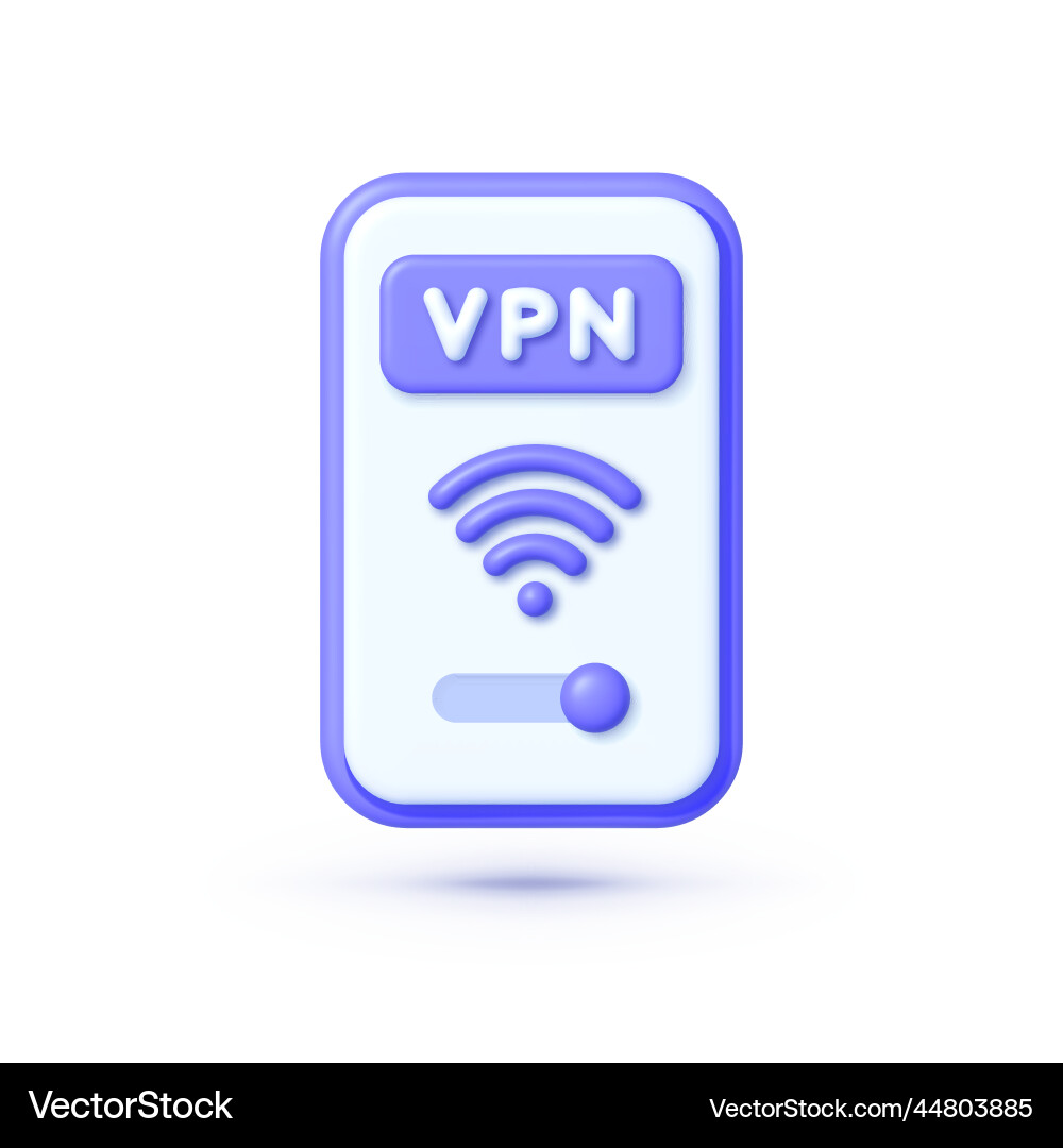 Secure VPN Connection - 3D Icon vector image