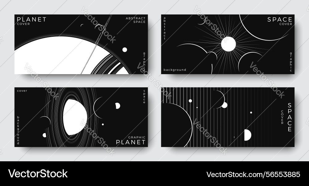 Set of abstract space horizontal backgrounds Set of abstract space horizontal backgrounds vector image