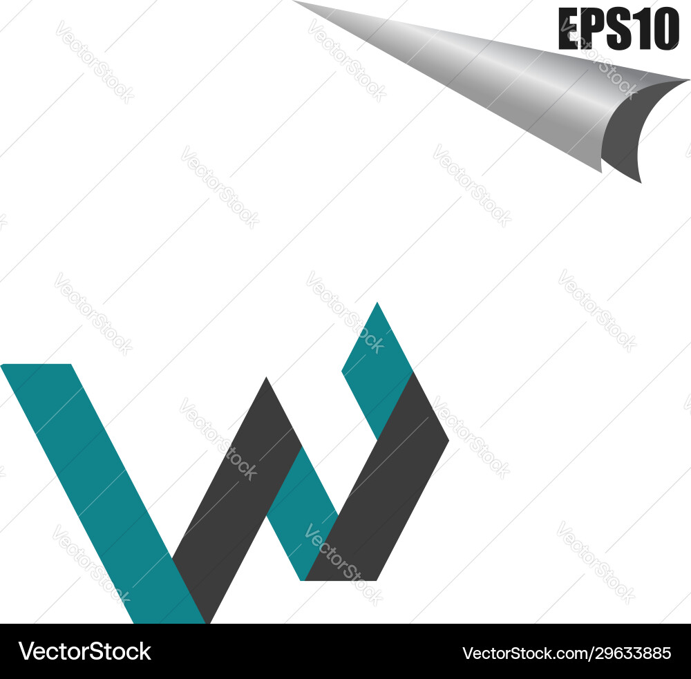 Simple wp initial monogram design template Vector Image
