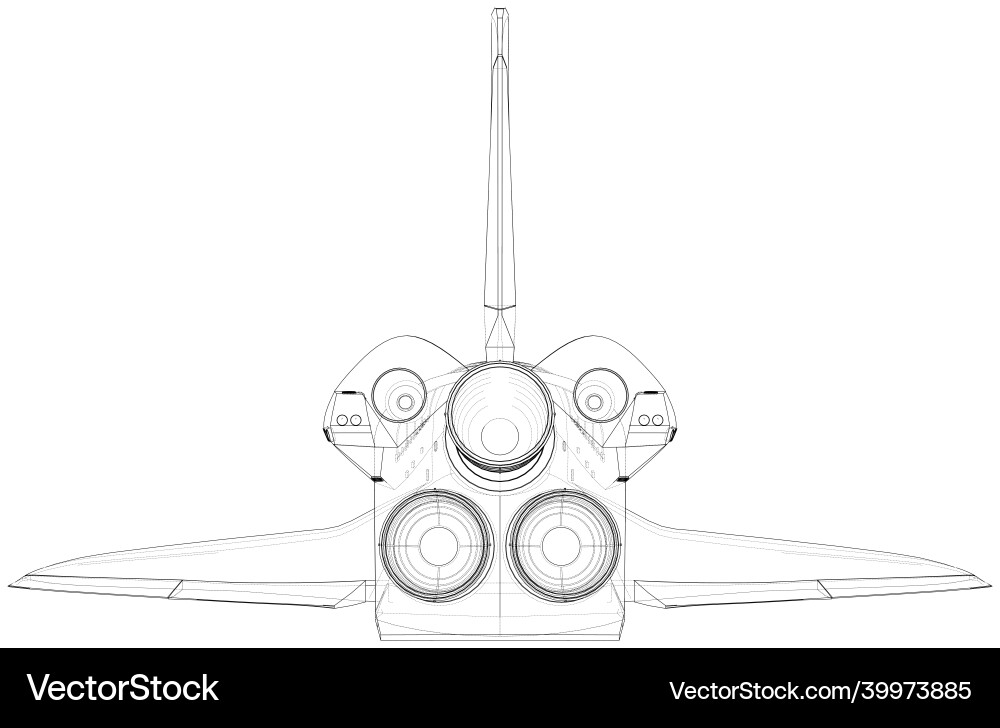 Space shuttle rendering of 3d Space shuttle rendering of 3d Vector Image