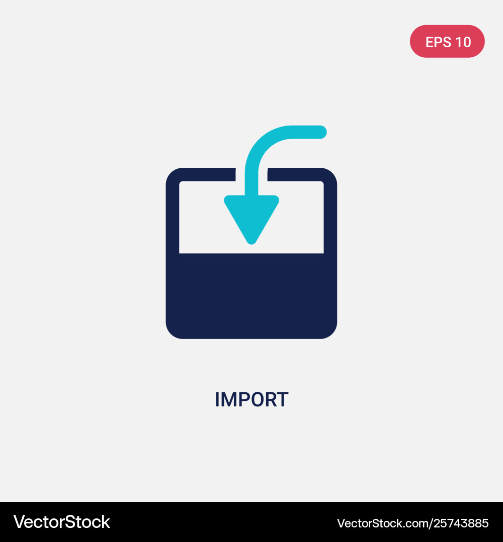 Two color import icon from geometry concept Vector Image