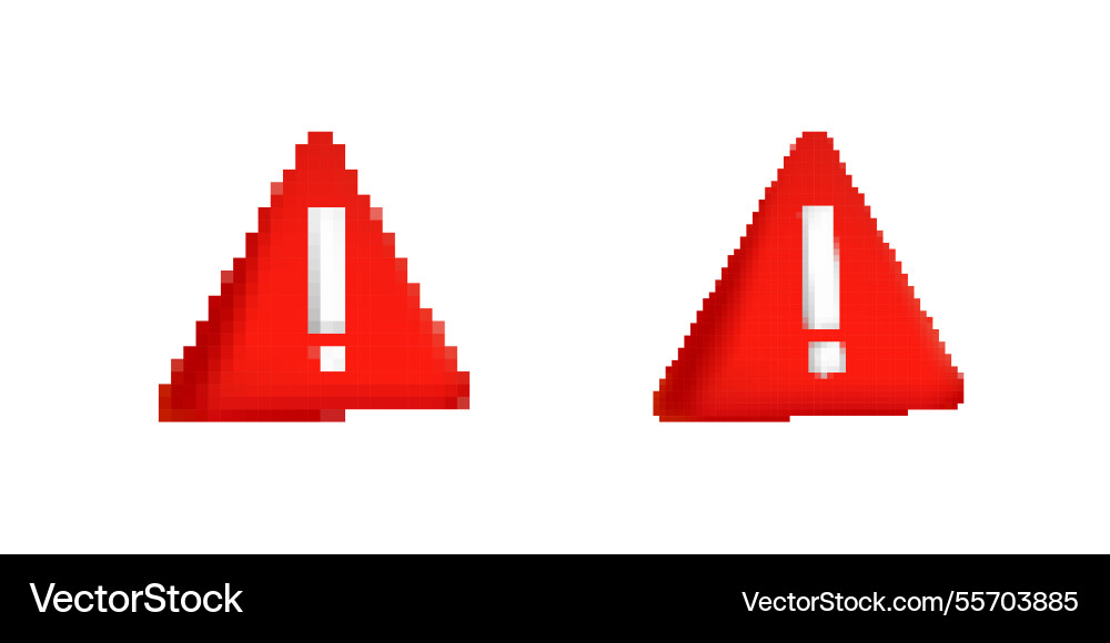 Two red warning triangles with exclamation marks Vector Image